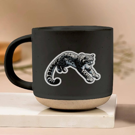 Snow Leopard Leopard White Leopard Pottery Mugs