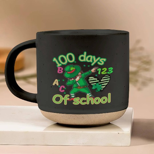 100 days of school kids shamrock dubbing Pottery Mugs