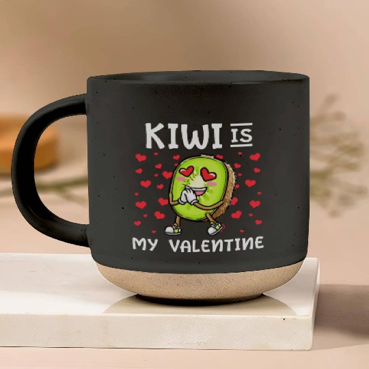 Kiwi Is My Valentine Fruit Valentines Day Pottery Mugs