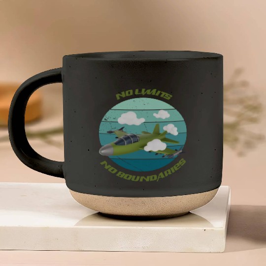 No Limits No Boundaries Jet Design Pottery Mugs