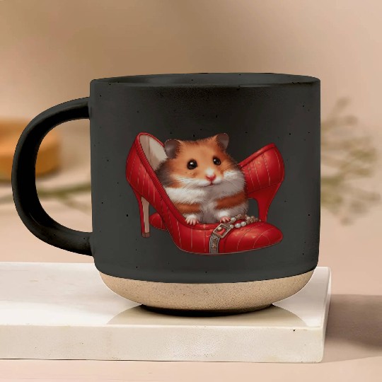 Hamster in High Heels Pottery Mugs