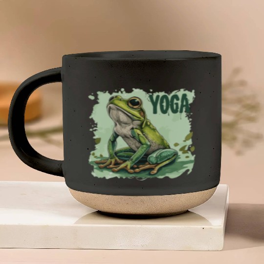 Yoga Frog Relaxation Chilling Meditation Pottery Mugs