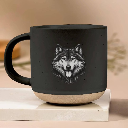 Majestic Wolf #2 Pottery Mugs