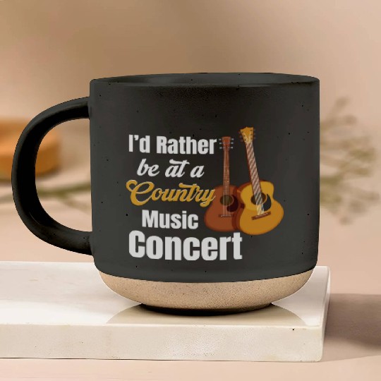 I'd Rather Be At A Country Music Concert Cowgirl Pottery Mugs
