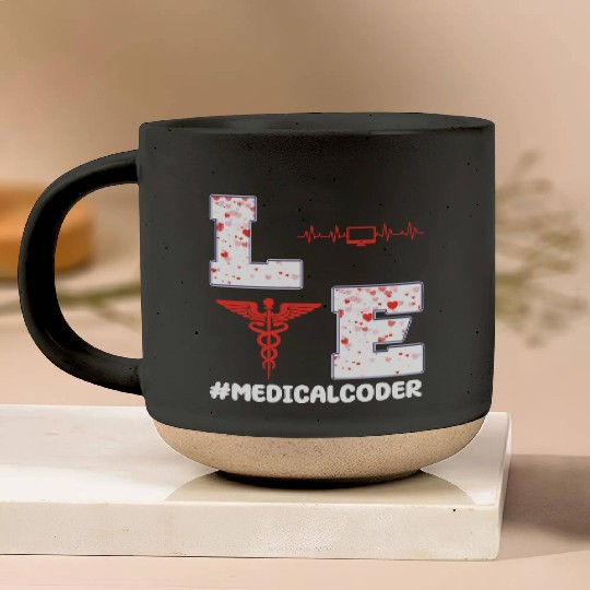 Medical Coder Valentine's Day Design Pottery Mugs