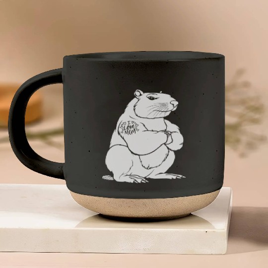 Capybara Biceps Tattoo I Love Mom Pottery Mugs