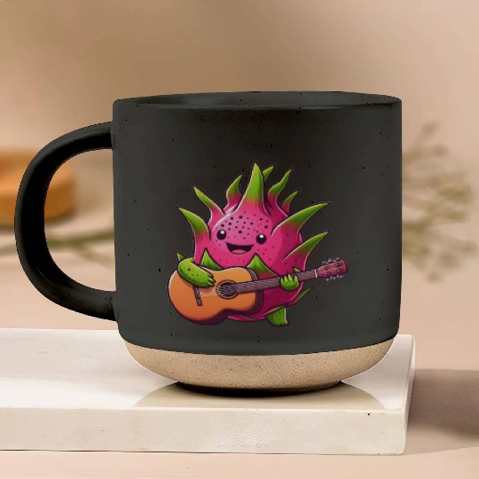 Dragon Fruit Jam: Playing the Guitar Pottery Mugs