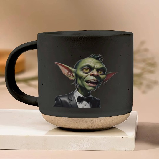 Green Goblin with Tuxedo Pottery Mugs