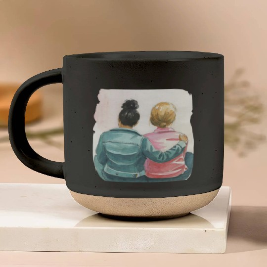 Watercolor Lesbian Couple Pottery Mugs