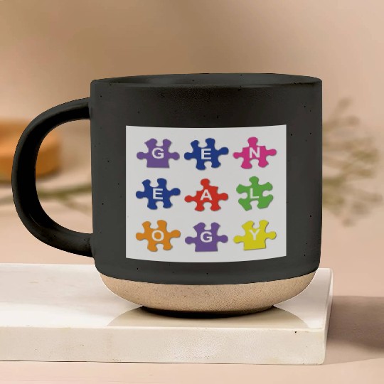 Genealogy Jigsaw Puzzle Pieces Pottery Mugs
