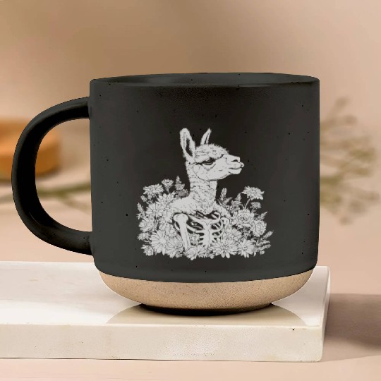Alpaca Alpaka Floral Skeleton Flower Animal Pottery Mugs
