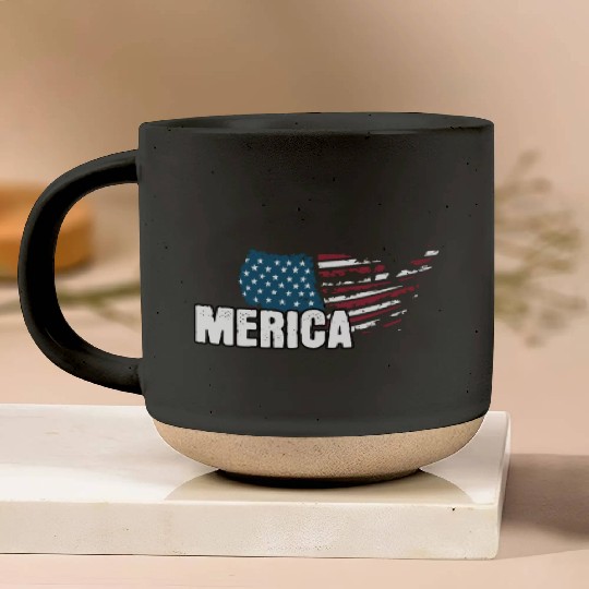 MERICA 4th of July Relaxed Patriot Pottery Mugs