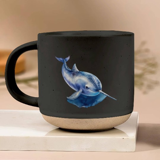 Narwhal Whale Pottery Mugs