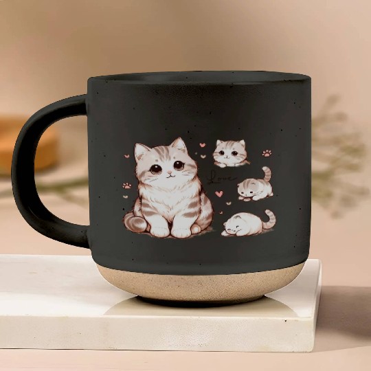 Lovely Felines Pottery Mugs