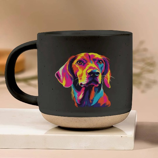 Watercolor Colorful English Foxhound Pottery Mugs