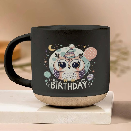 Its My Birthday Sweet Birthday Owl Pottery Mugs