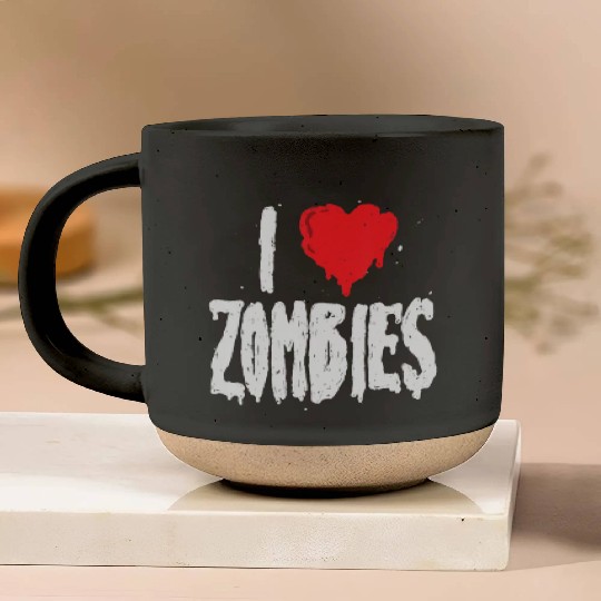 I Love Zombies Halloween Zombie Lover Quote Pottery Mugs