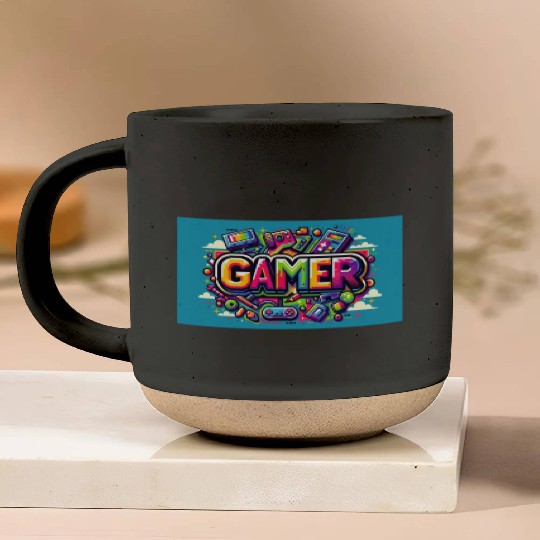 Neon Arcade Retro Gamer Pottery Mugs