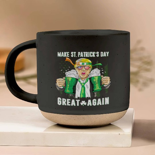 Funny Trump 2024 Make St Patrick s Day Great Again Pottery Mugs