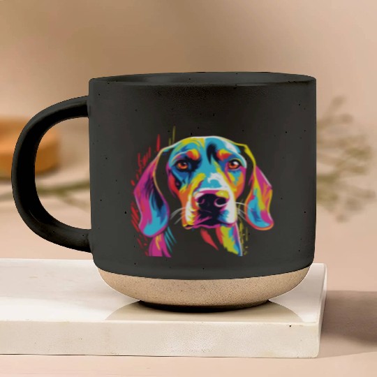 Watercolor Colorful Treeing Walker Coonhound Pottery Mugs