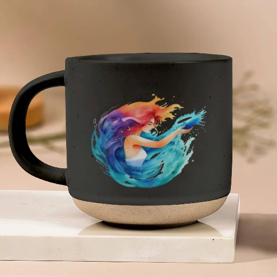 Color splash zodiac: Aquarius Pottery Mugs