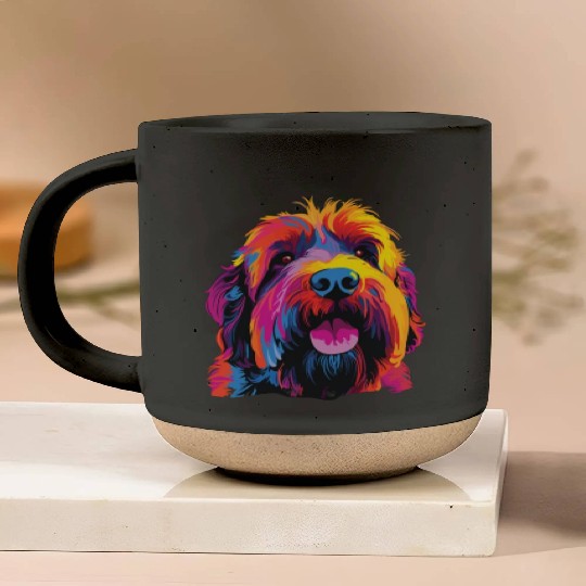 Colorful Russian Black Terrier Pottery Mugs