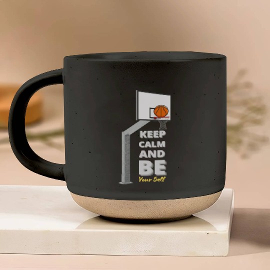 Basketball Zen Pottery Mugs Keep Calm and Be Yourself