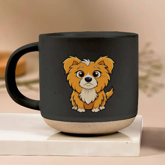 Curious Tibetan Spaniel Digital Art Pottery Mugs