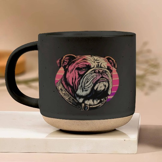 Bulldog With Character Retro Graphic Pottery Mugs