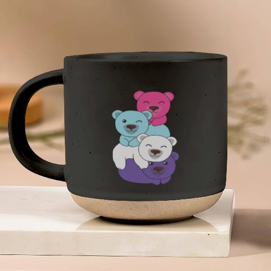 Multisexual Flag Pride Lgbtq Cute Bears Pile Pottery Mugs