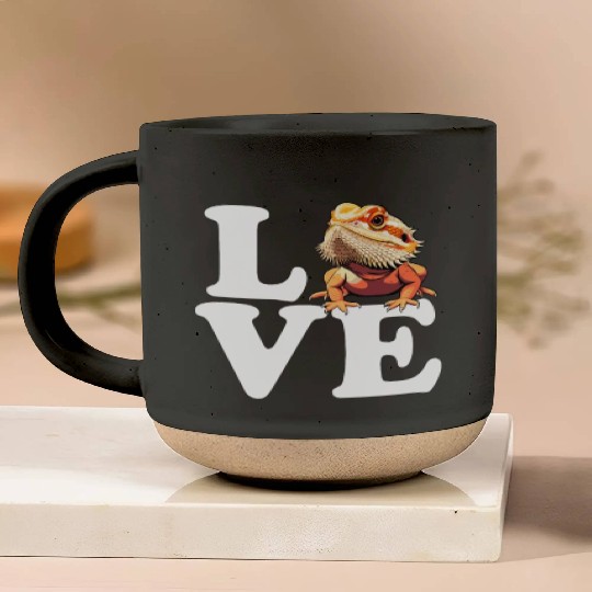 I love bearded dragon, reptile bearded Pottery Mugs