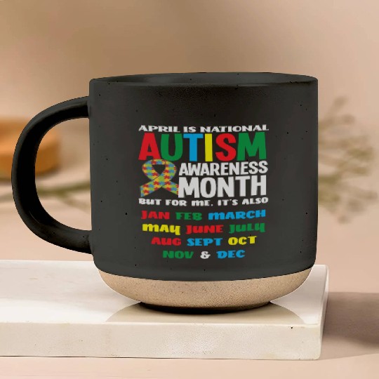 April National Autism Month Autism Awareness Pottery Mugs