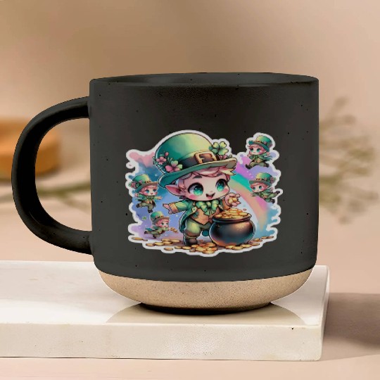 Saint Patrick's Day Chibi Leprechauns Pottery Mugs