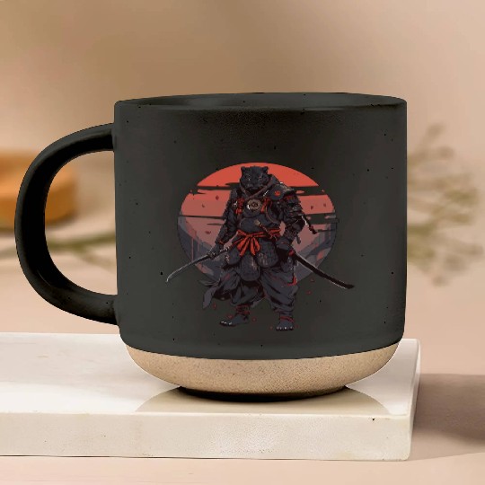 Samurai Katana Sword Japanese Panhter Pottery Mugs