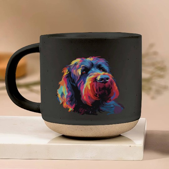 Colorful Russian Black Terrier Pottery Mugs