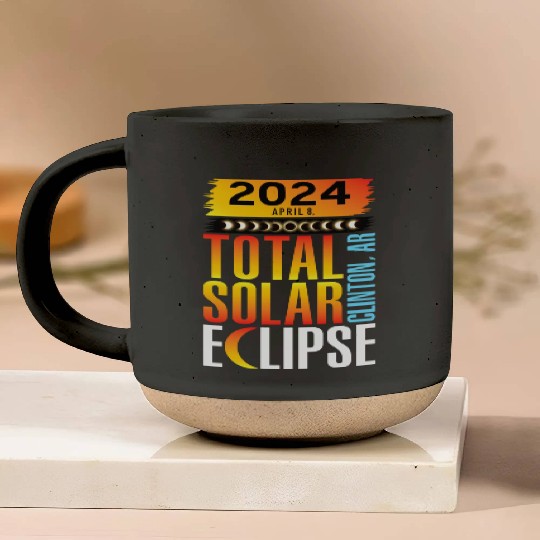 2024 April 8 Total Solar Eclipse Clinton AR Pottery Mugs