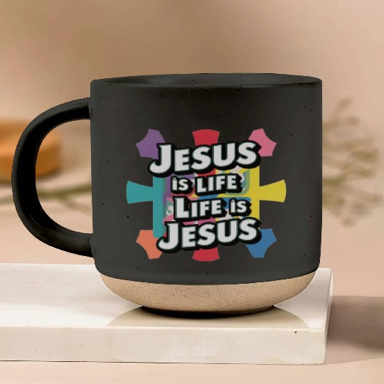 Jesus is life.Resurrection sunday Pottery Mugs