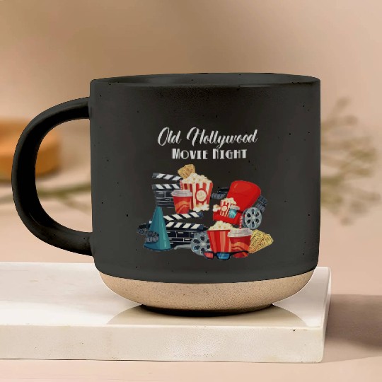 Popcorn Vintage Movie Night Pottery Mugs