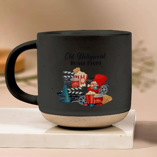 Popcorn Vintage Movie Night Pottery Mugs