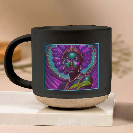 African Goddess Violet Nurturing Me - 1 Pottery Mugs