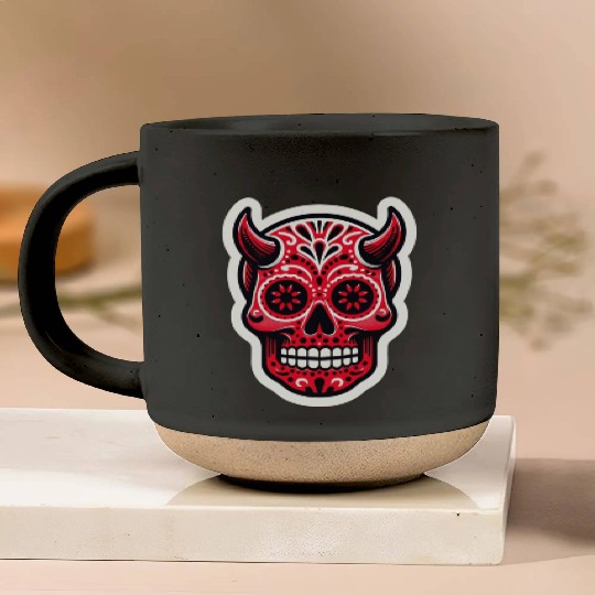 Adventurous Spirit: Daredevil Sugar Skull Pottery Mugs