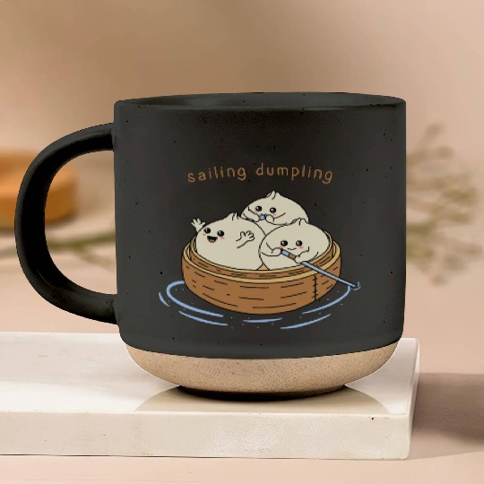 Happy Sailing Dumpling Pottery Mugs