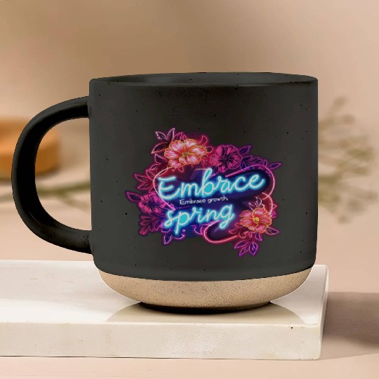 Embrace growth, embrace spring Pottery Mugs