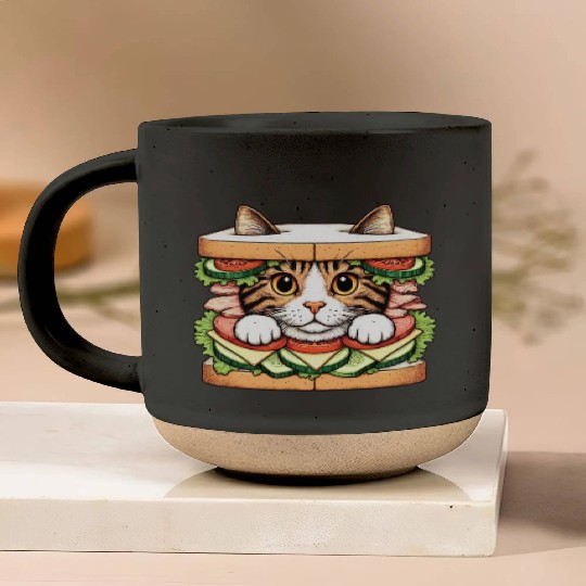 Sandwich Kitty Pottery Mugs