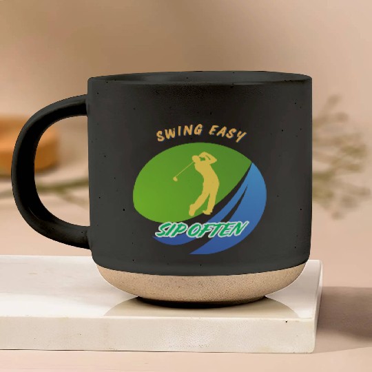 Swing Easy, Sip Often. Funny golf beer Pottery Mugs