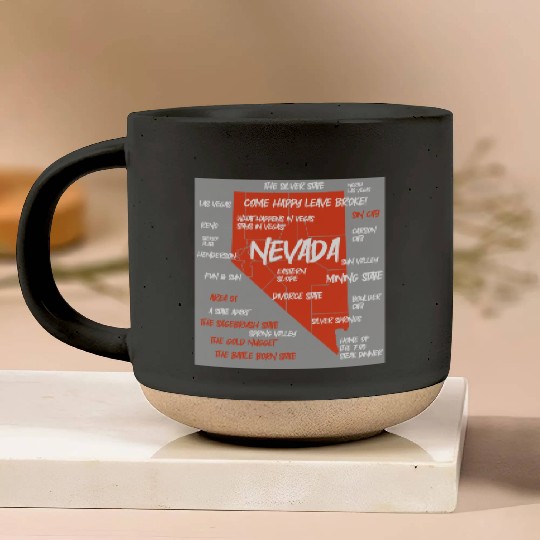 Nevada map design Pottery Mugs