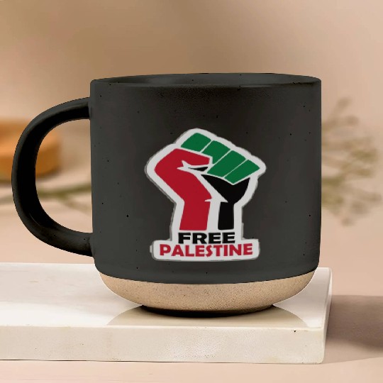 Bold Pro-Palestine Fist Design free Palestine free Pottery Mugs