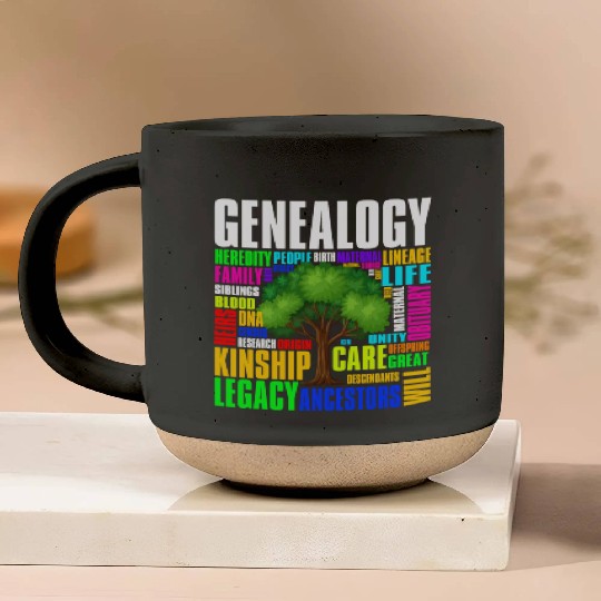 Genealogy Word Cloud Family Ancestry Genealogist Pottery Mugs