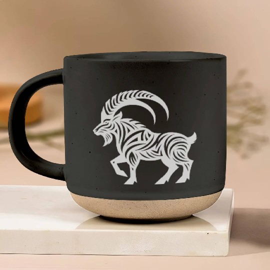 Capricorn Tattoo Style Pottery Mugs