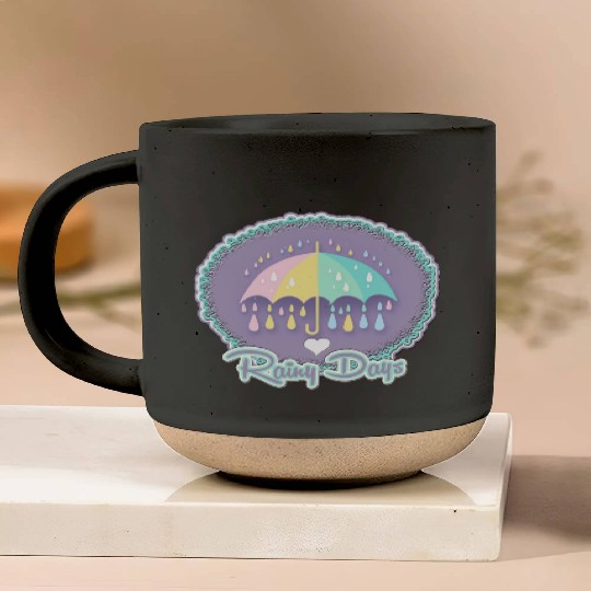 Novelty Rainy Days Pottery Mugs